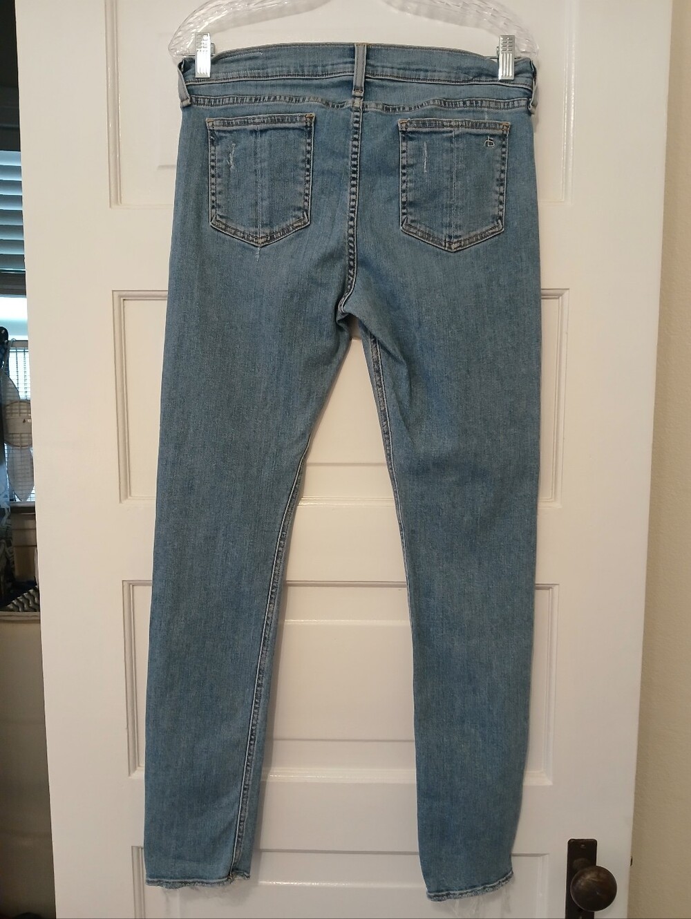 rag & bone 30 Everton Women’s Blue Skinny Jeans - Distressed Mid Wash Revolve - Picture 3 of 16